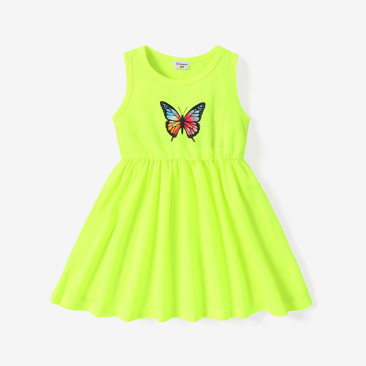 Toddler Girl Butterfly Print Tank Dress/ Sandals