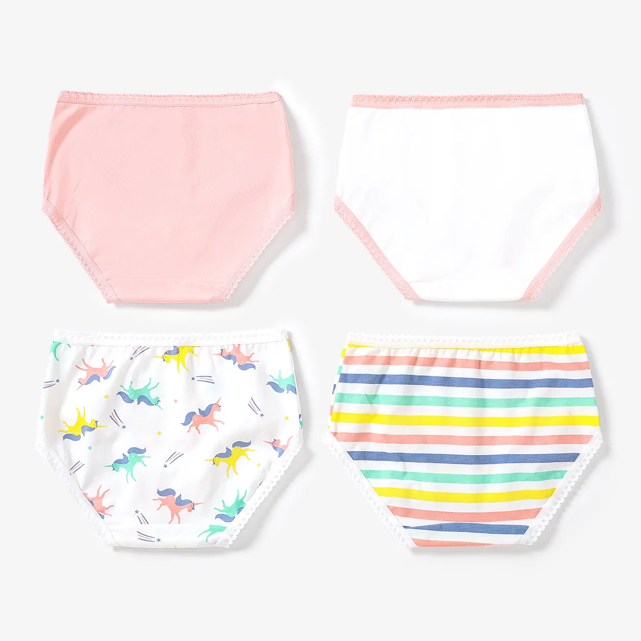 4pcs Kid Girl 3D Hyper-Tactile Coton Mignon Animal Print Underwear Set Multicolore big image 1