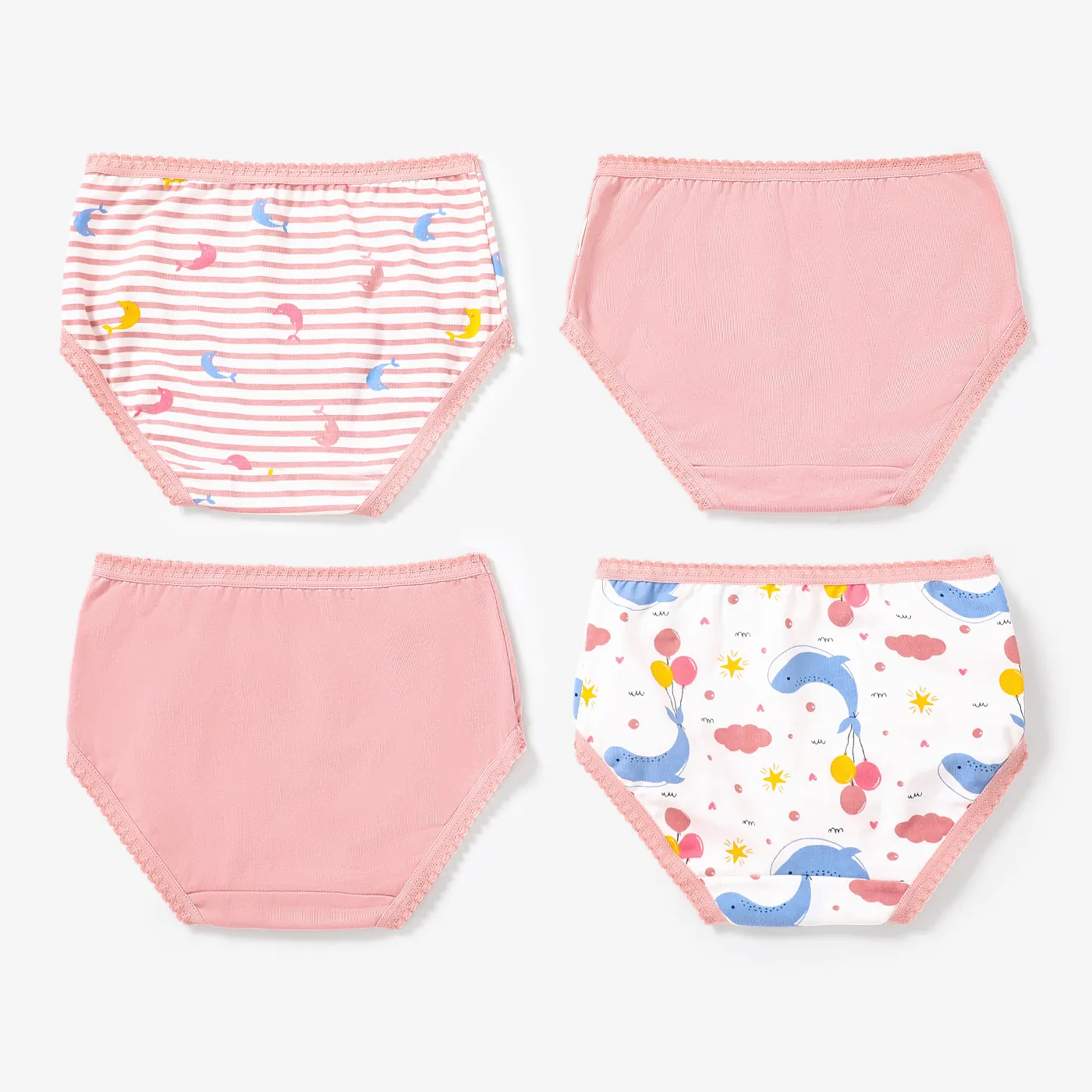 4pcs Kid Girl 3D Hyper-Tactile Cotton Cute Animal Print Underwear Set  image 2