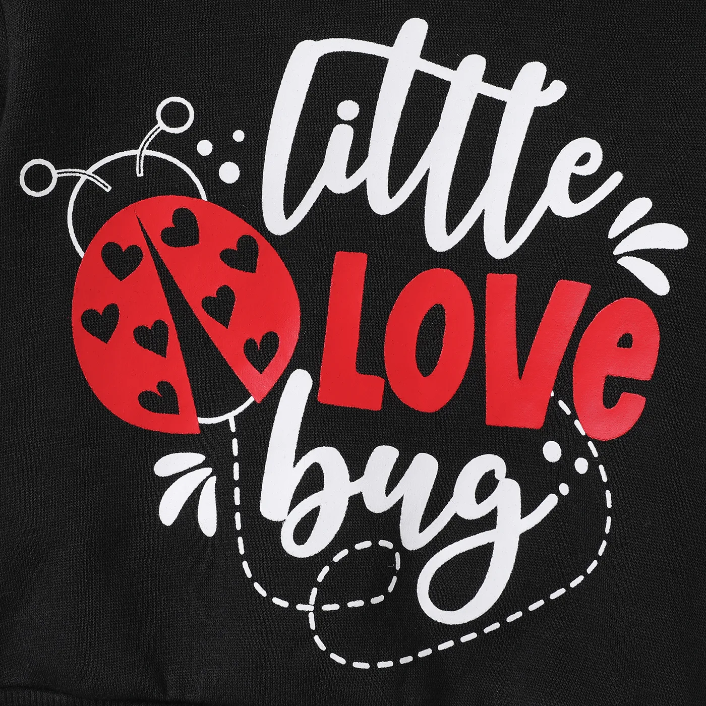 2PCS Baby Girl Childlike 3D Letter Top/Dress Set Black image 4