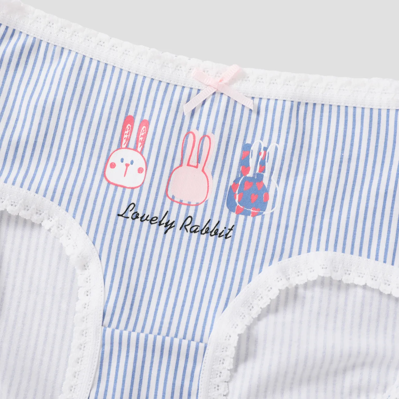 4pcs criança menina 3d hiper-táctil algodão bonito animal print underwear set Bloco de Cor big image 1