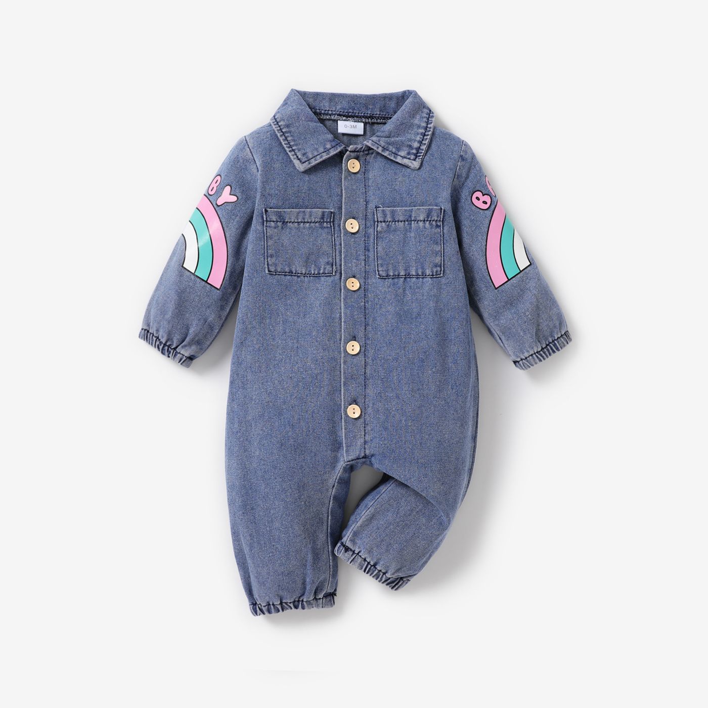 Combinaison En Coton Baby Girl/Boy Rainbow Lapel