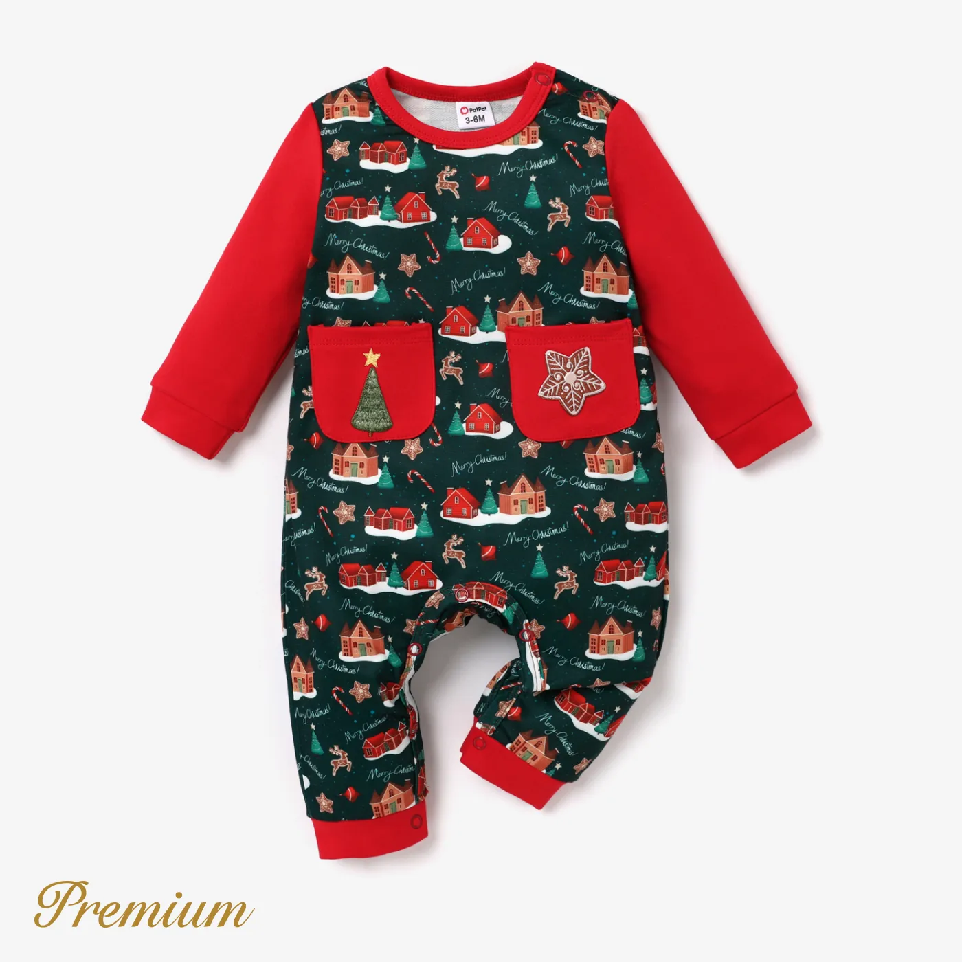 Baby Girl/Boy Christmas Cotton Jumpsuit Set