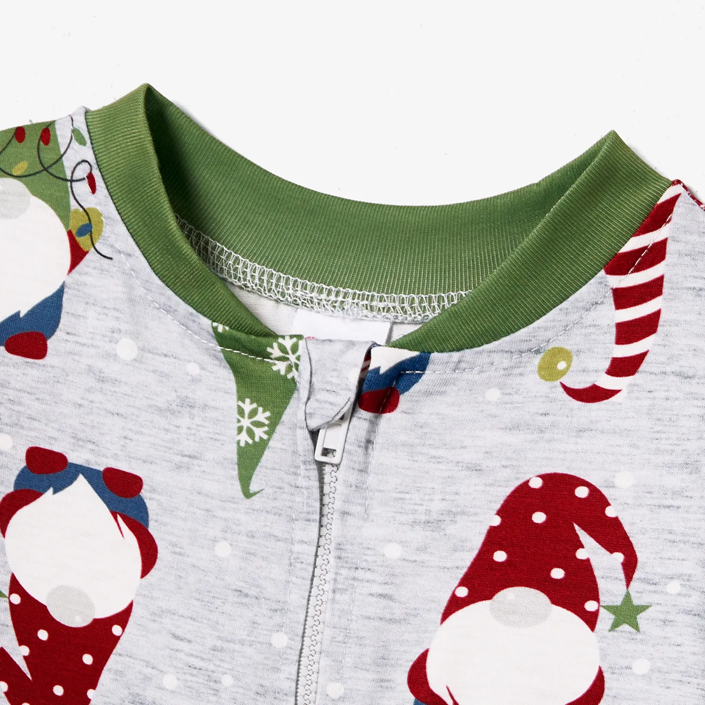 Christmas Family Matching Gnome All-over Print Long-sleeve Onesies Pajamas (Flame resistant) Green image 5