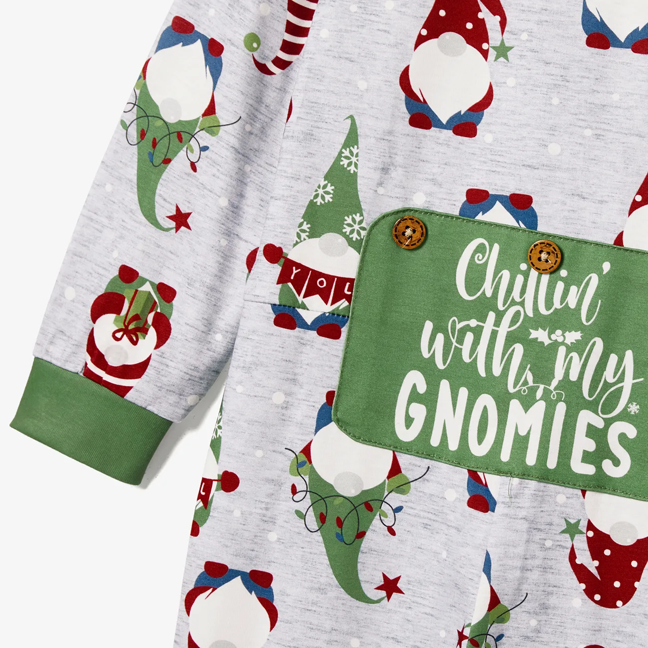 Navidad Looks familiares Manga larga Conjuntos combinados para familia Pijamas (Flame Resistant) Verde big image 1