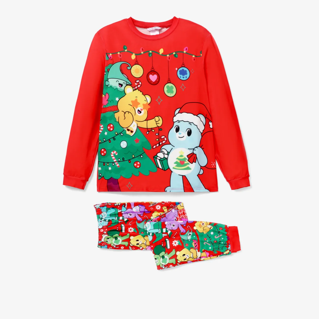 Glücksbärchis Weihnachten Familien-Looks Langärmelig Familien-Outfits Pyjamas (Flame Resistant) rot big image 1