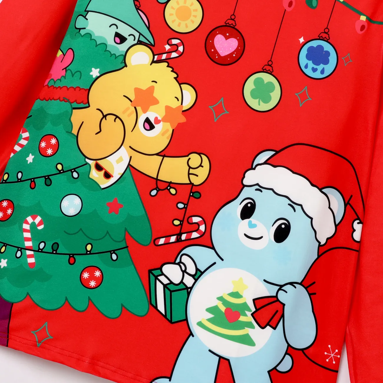 Glücksbärchis Weihnachten Familien-Looks Langärmelig Familien-Outfits Pyjamas (Flame Resistant) rot big image 1