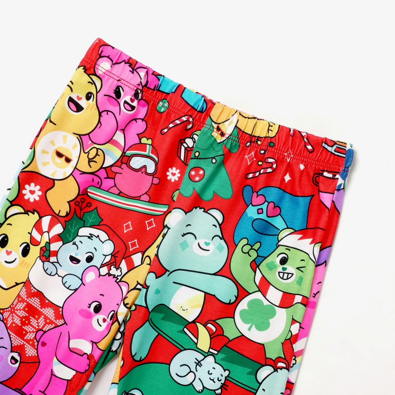 Care Bears Christmas Family Matching Character Xmas Tree Print Long-sleeve Pajamas Sets (Flame Resistant) Red big image 1