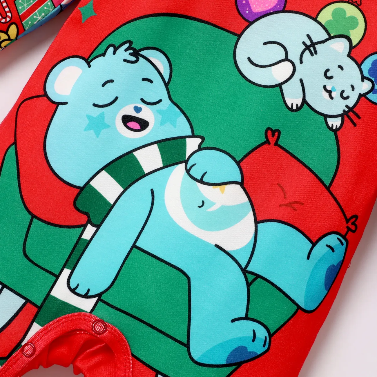 Ursinhos Carinhosos Natal Look de família Manga comprida Conjuntos de roupa para a família Pijamas (Flame Resistant) Vermelho big image 1