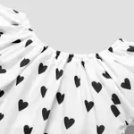 3pcs Toddler Girl Heart Print Short-sleeve Blouse and Denim Shorts & Headband Set  image 3