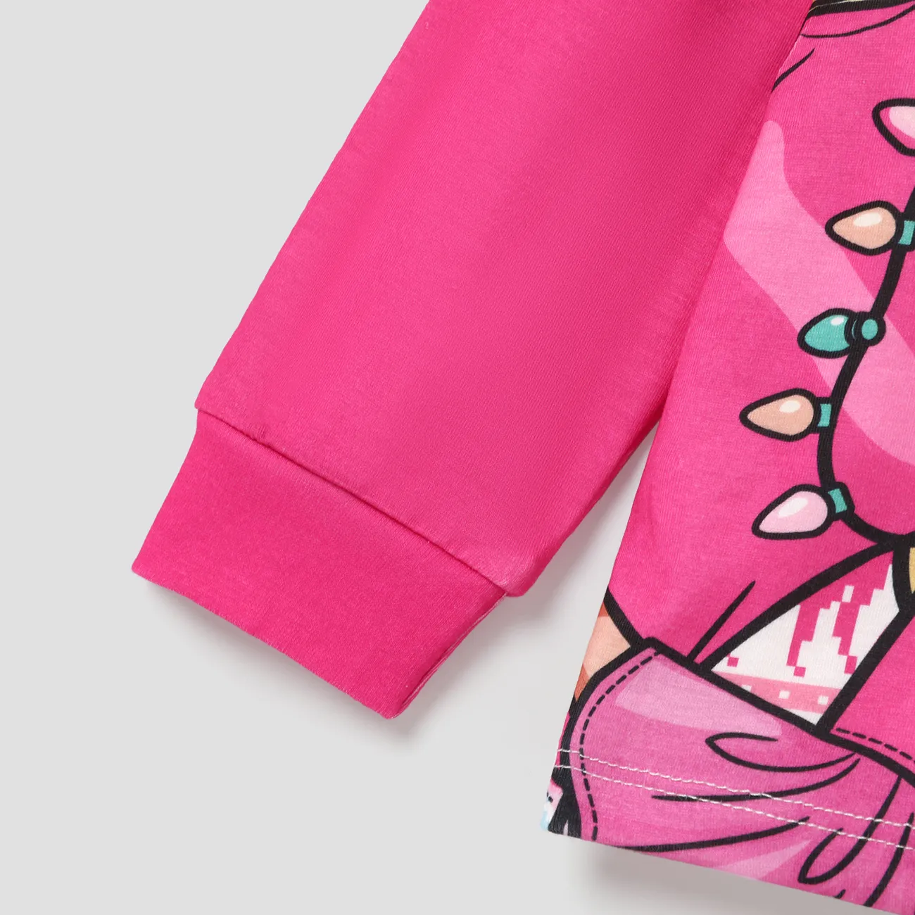 Barbie Navidad Mami y yo Conjuntos combinados para familia Pijamas (Flame Resistant) Rosa caliente big image 1