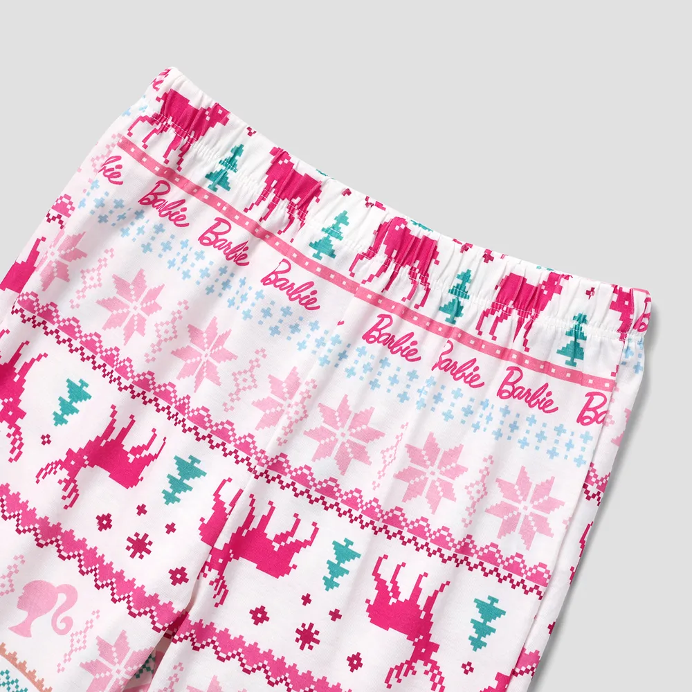 Barbie Christmas Mommy and Me Snowflake Deer Pattern Print Pajamas Sets (Flame Resistant) big image 15
