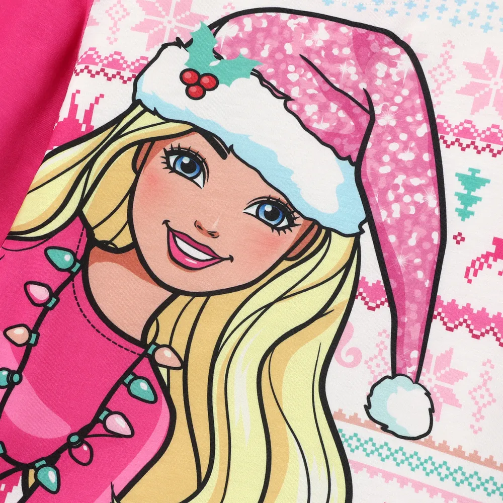 Barbie Christmas Mommy and Me Snowflake Deer Pattern Print Pajamas Sets (Flame Resistant) big image 12