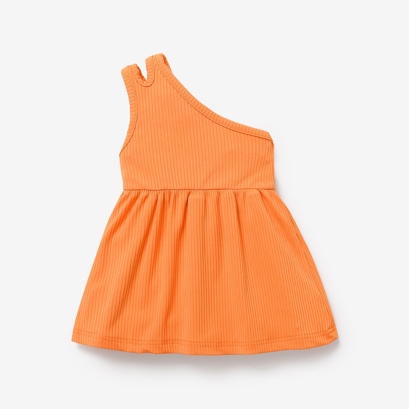 

Baby Girl Solid One-Shoulder Dress