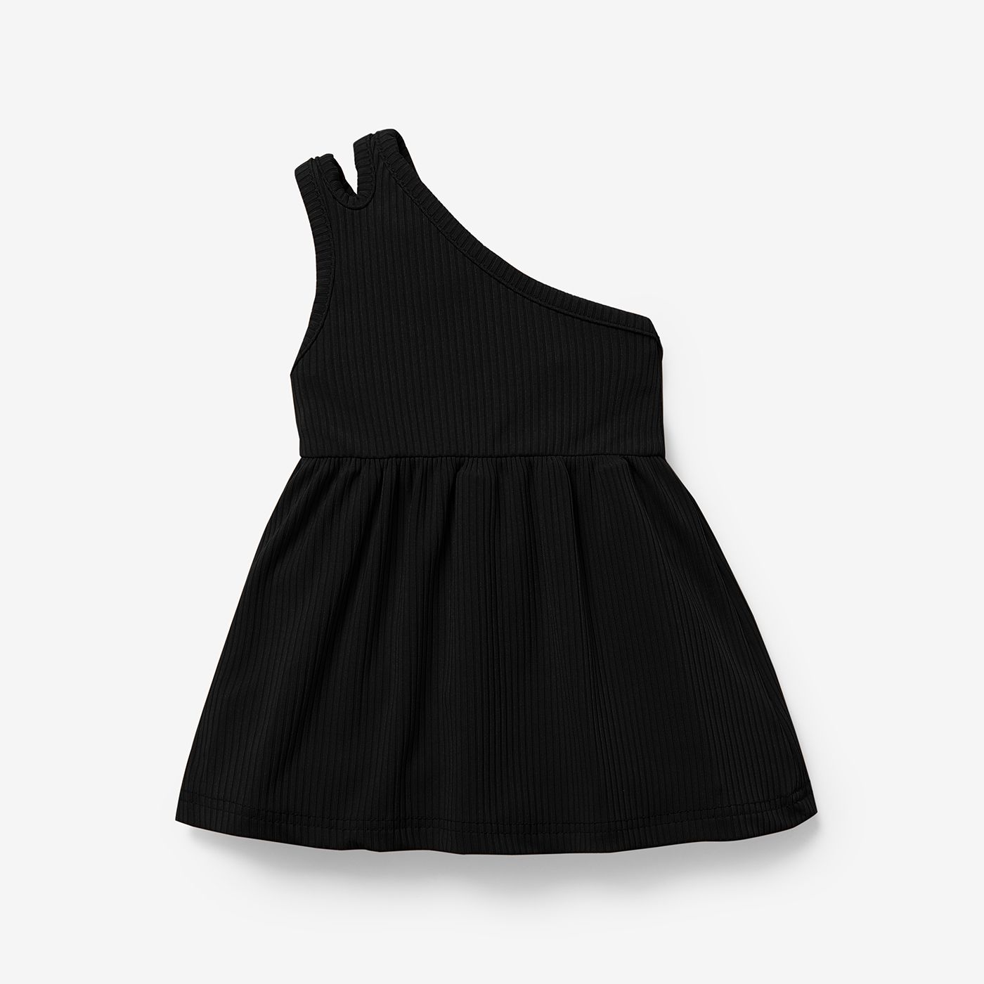 

Baby Girl Solid One-Shoulder Dress
