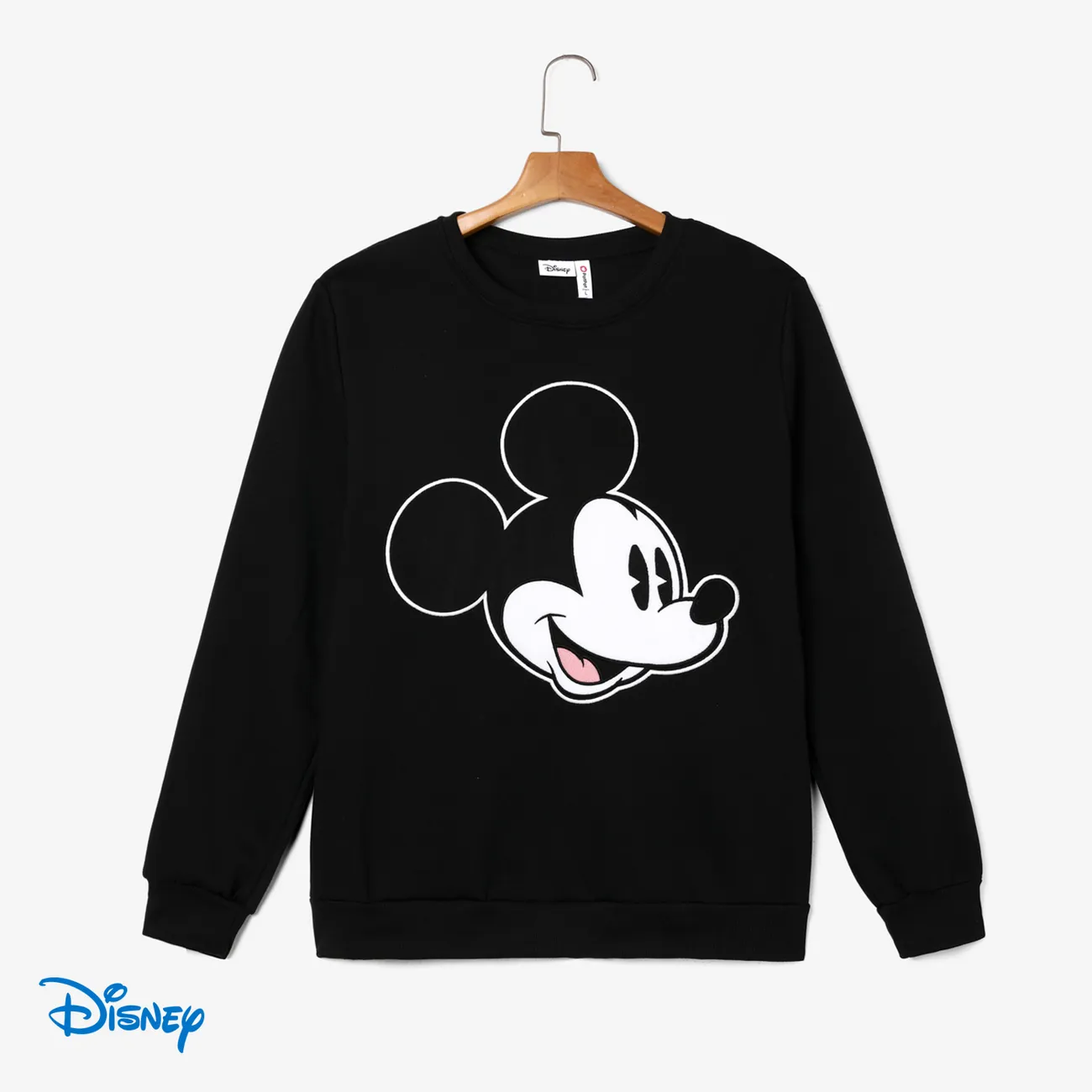 Disney Mickey and Friends أطقم إطلالة العائلة للجنسين طوق الجولة كم طويل شخصيات أسود big image 1