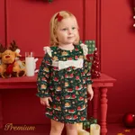 Baby Girl Christmas Long Sleeve Dress with Ruffle Edge  image 5