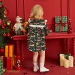 Baby Girl Christmas Long Sleeve Dress with Ruffle Edge  image 6