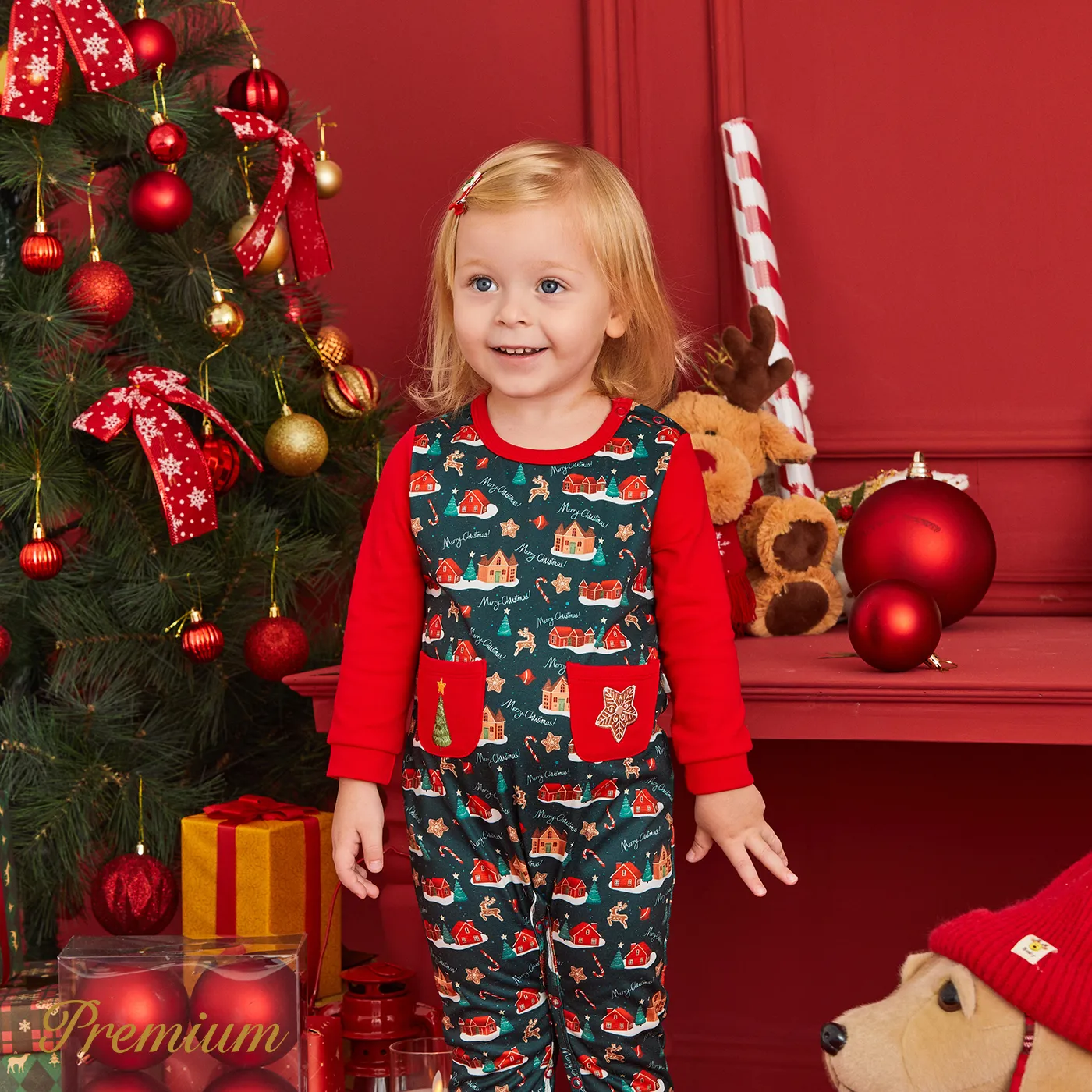 Baby Girl/Boy Christmas Cotton Jumpsuit Set