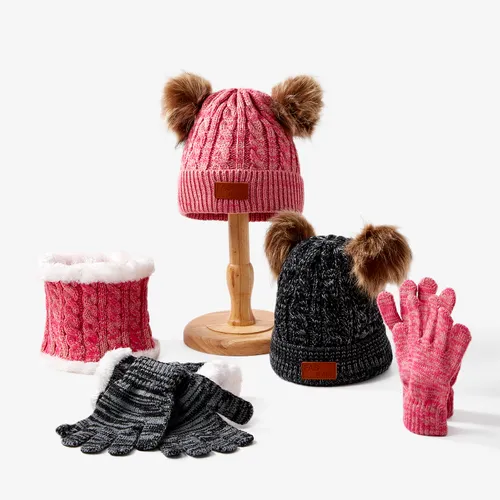 嬰兒/幼兒 三件套必備冬季羊毛帽、圍巾和手套保暖
