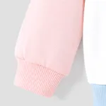 Baby Girl Fabric Stitching Colorblock Letter Pattern Sweatshirt  image 4