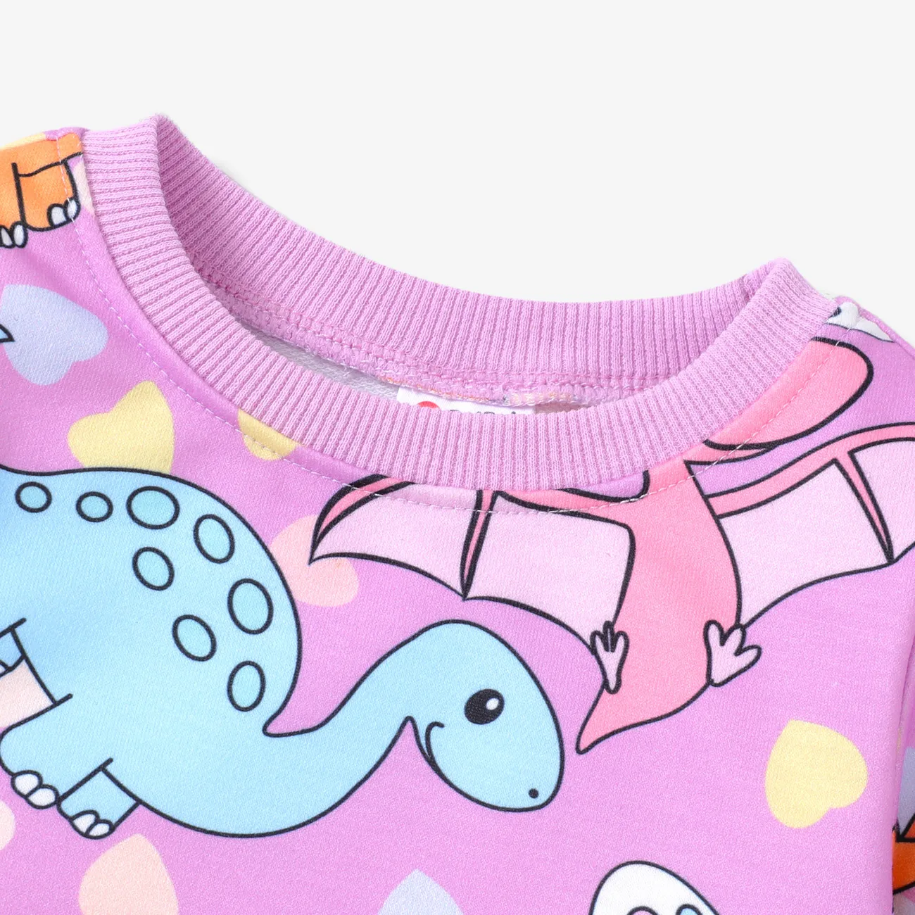 Bebé Menina Dinossauro Infantil Manga comprida Sweatshirt Multicolorido big image 1