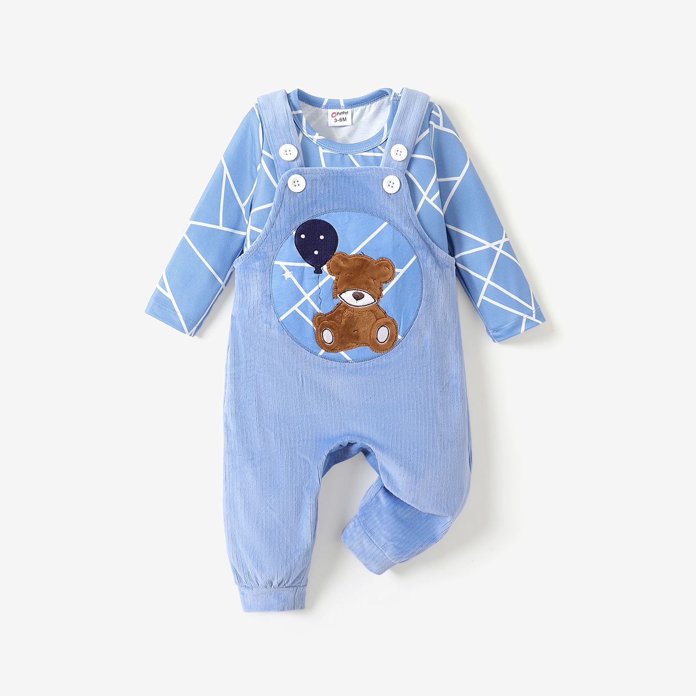 2PCS Baby Boy Childlike Animal Bear Pattern Set