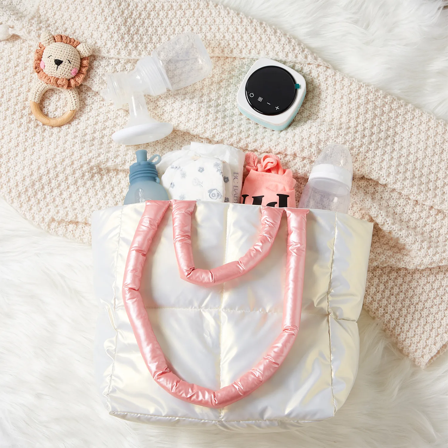 Simple and Stylish Fall/Winter Baby Bag with Contrasting Colors  big image 1