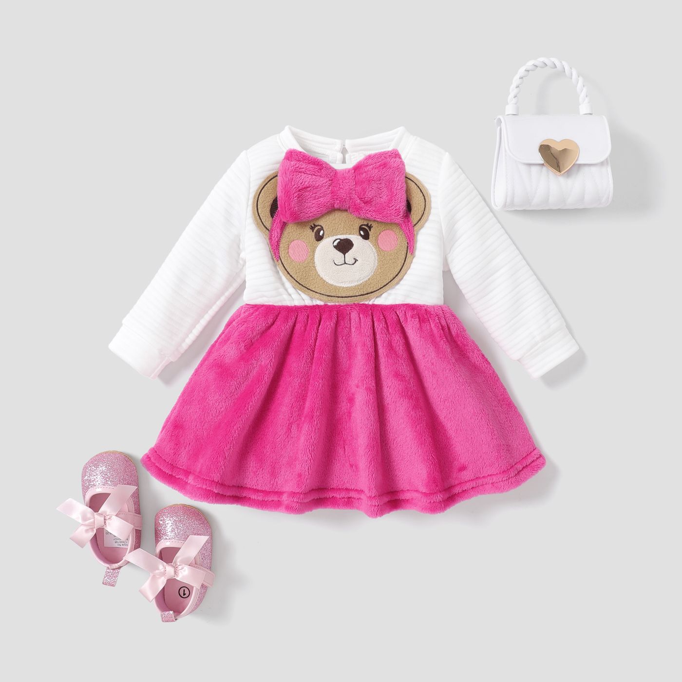 

Baby Girl Childlike 3D Animal Bear Pattern Dress