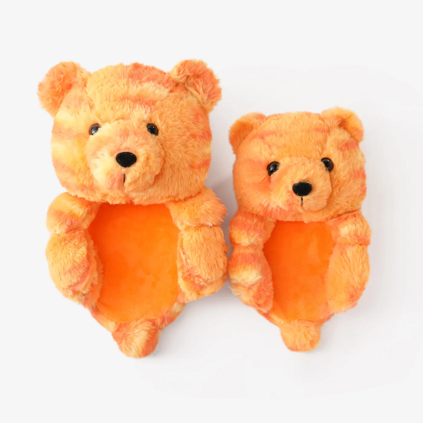 Family Matching Plush Teddy Bear Slippers Orange