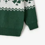 Christmas Family Matching Green Reindeer Print Long-sleeve Knitted Tops  image 5
