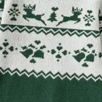Christmas Family Matching Green Reindeer Print Long-sleeve Knitted Tops  image 4