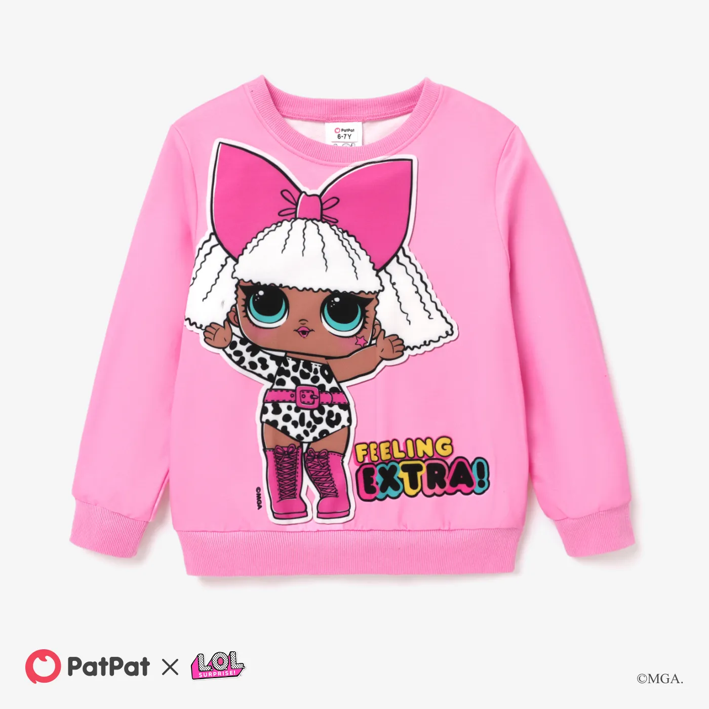 LOL Surprise Criança Menina Personagens Pullover Sweatshirt cor de rosa big image 1