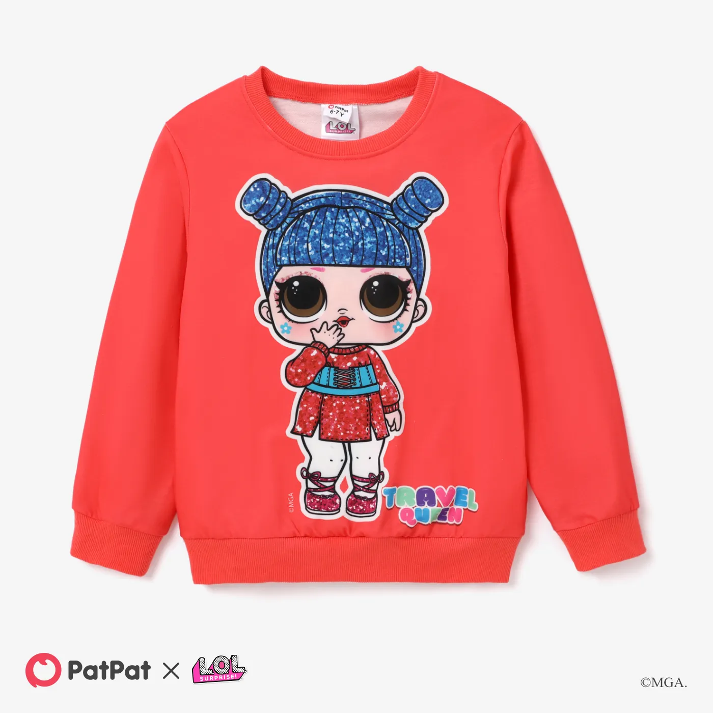 LOL Surprise Criança Menina Personagens Pullover Sweatshirt coral