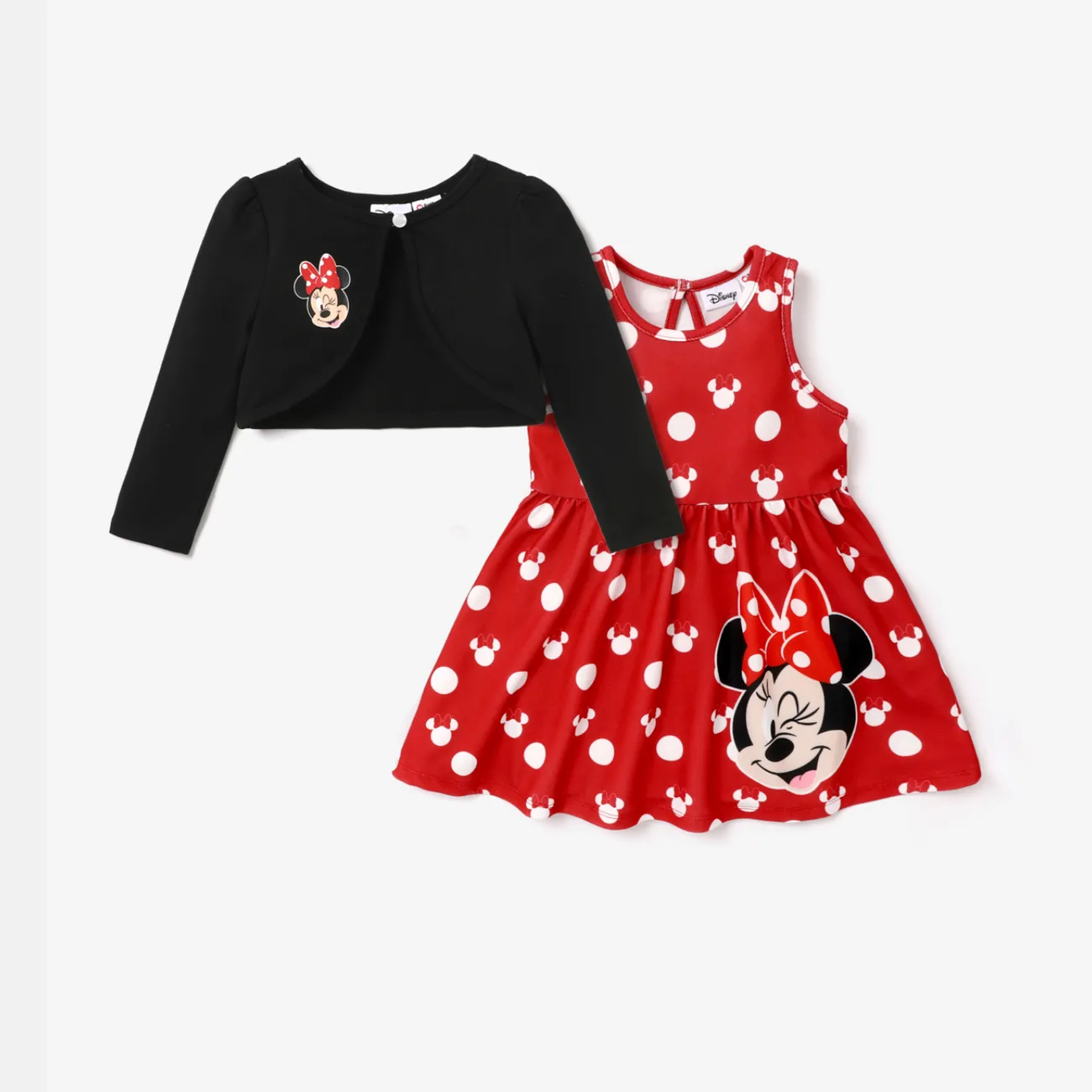 Disney Mickey and Friends 2 Stück Kleinkinder Mädchen Knöpfe Süß Kostümrock rot big image 1