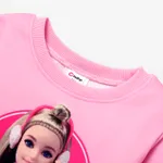 Barbie Positioning Pattern Print Long-sleeve Sweatshirt Pink image 4