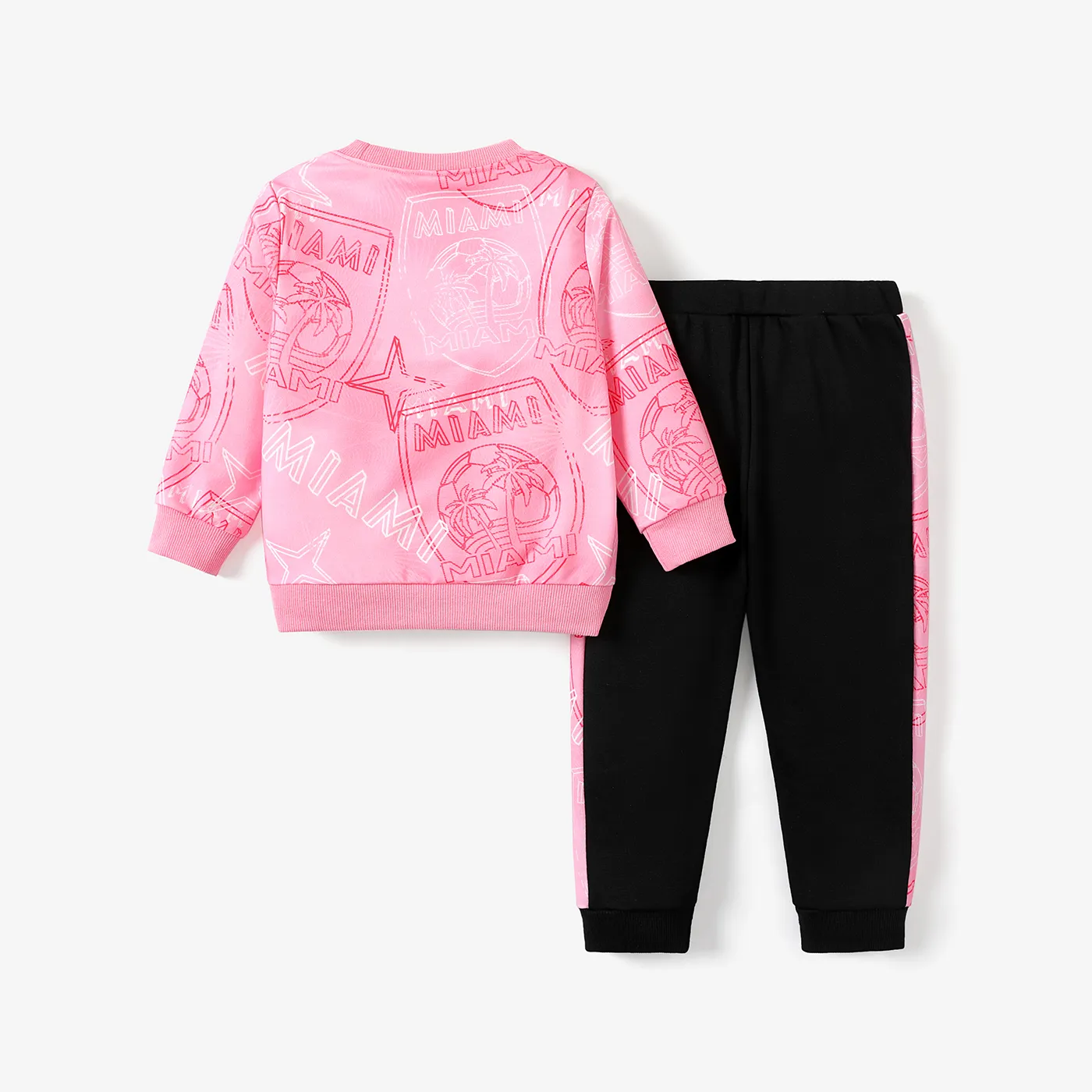 2pcs Toddler Baby Girl/Boy Sporty Sweatshirt Set Pink image 3