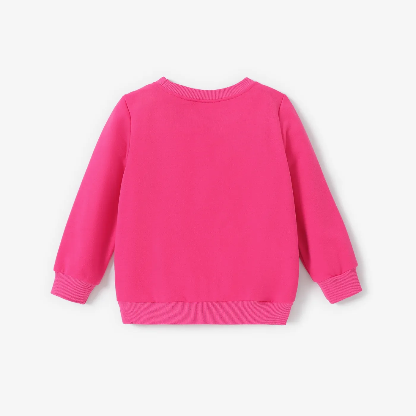 Toddler Girl Cat Pattern Sweatshirt Hot Pink image 2
