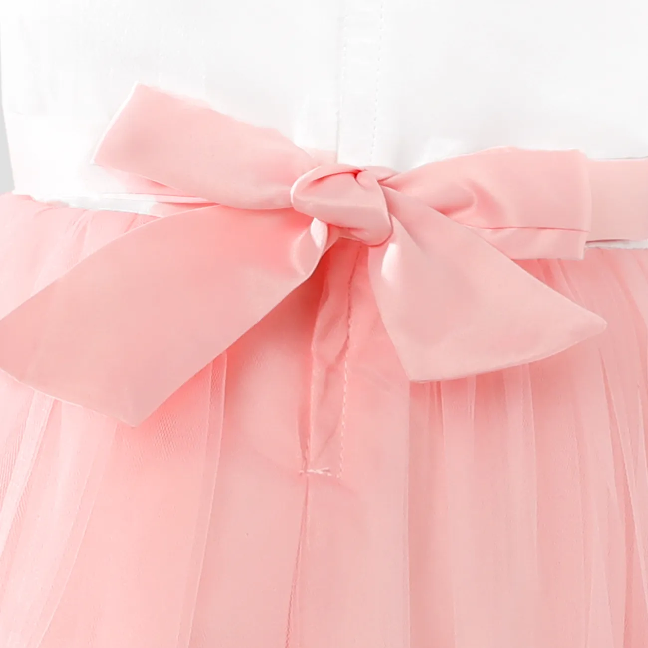 Toddler Girl/Kid Girl Sweet Tropical Floral Mesh Costume Dress Pink big image 1