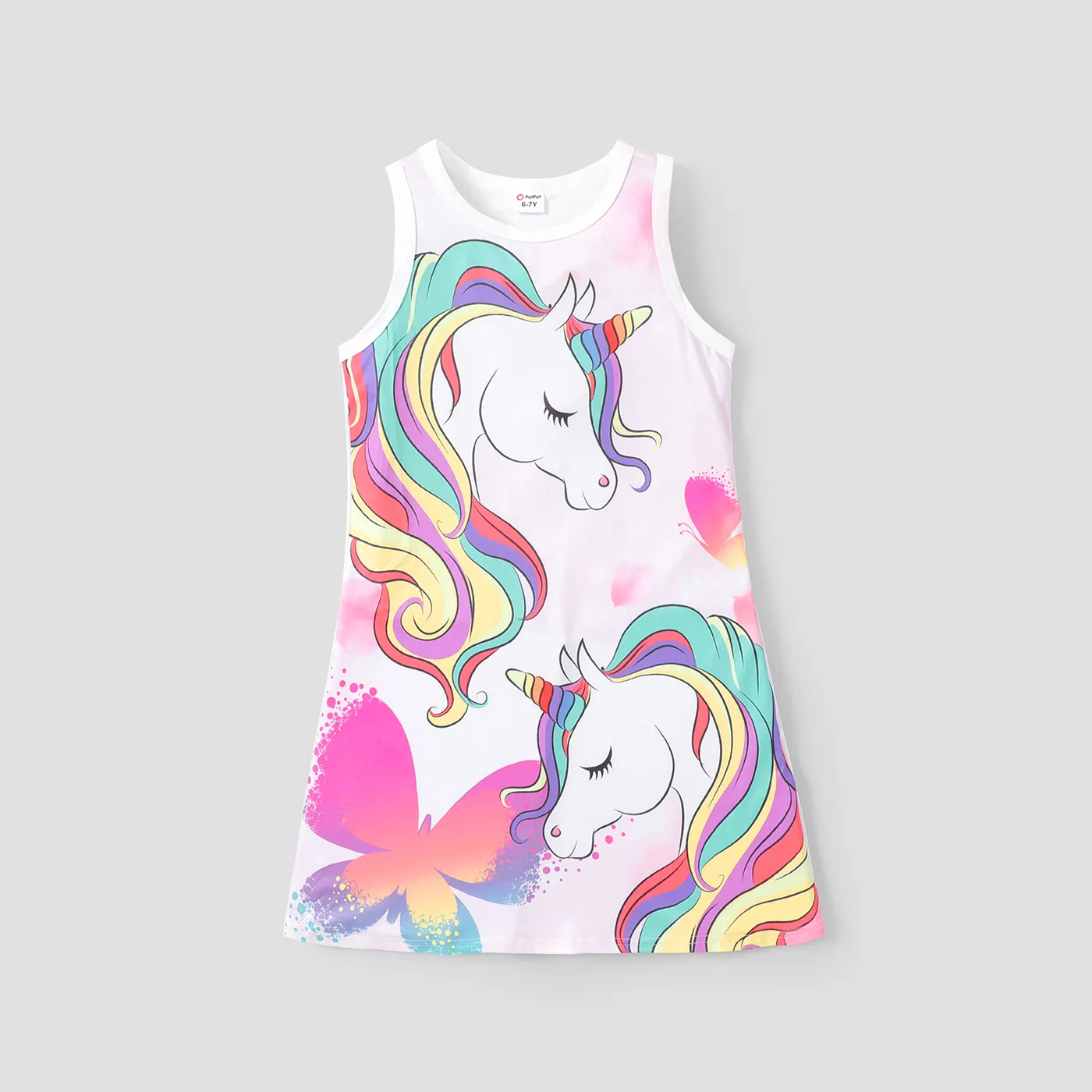 Kid Girl Unicorn Sleeveless  Dress