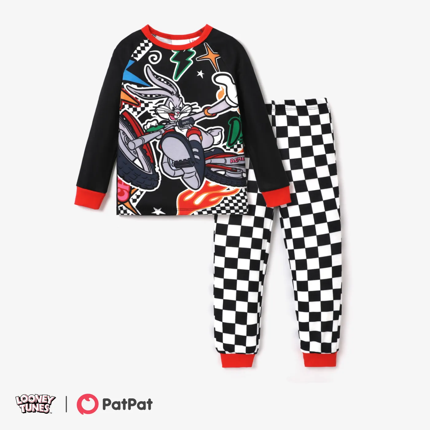 Looney Tunes Toddler/Kid Boy Character Print Long-sleeve Snug-fitting Pajamas Sets