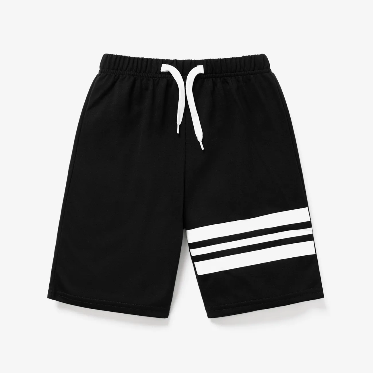 Kid Boy Stripe Print Elasticized Shorts big image 1