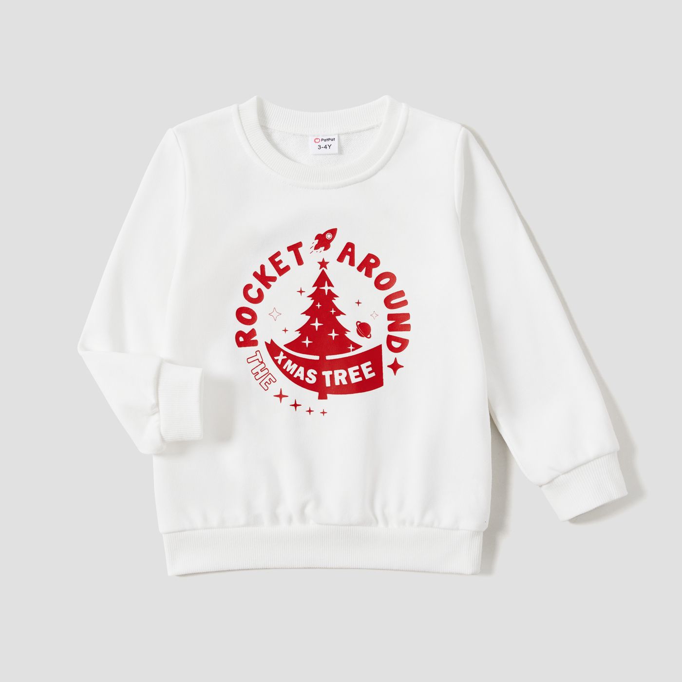 

Christmas Family Matching Tree&Letters Print Long Sleeve Cotton Tops
