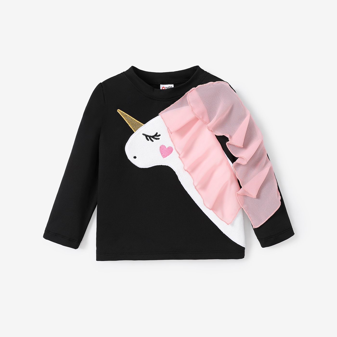 T-shirt à Manches Longues Licorne à Motif Animal 3D Fille Enfant En Bas âge
