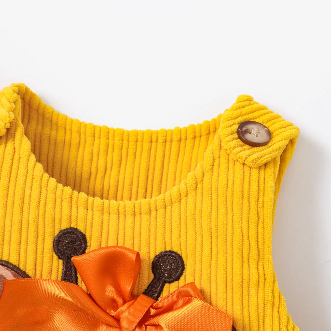 Baby Girls Childlike Giraffe Animal print 3D design Dress Yellow big image 1