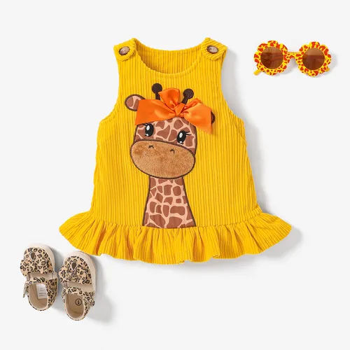 Baby Girls Childlike Giraffe Animal print 3D design Dress