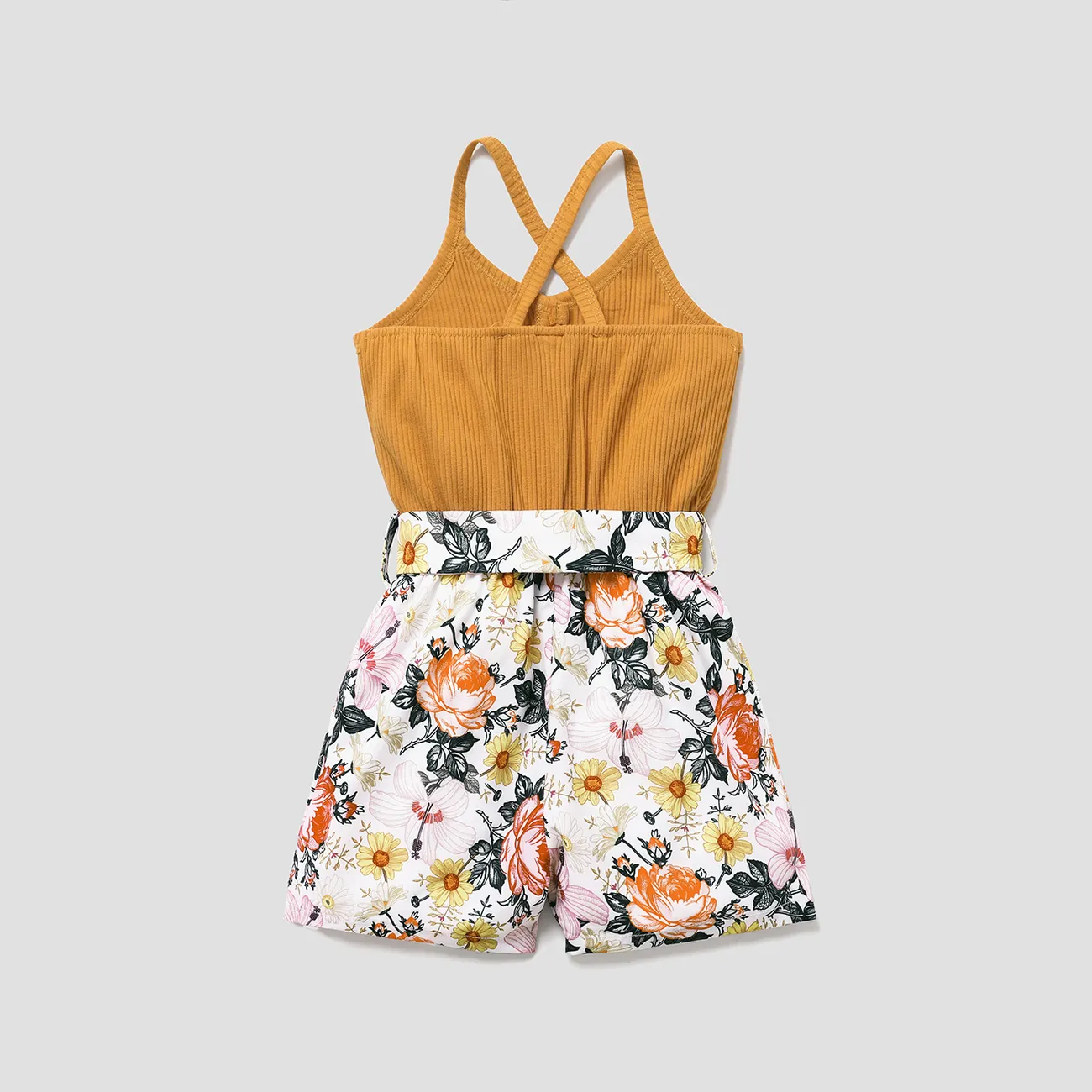 Niño pequeño Chica Camiseta sin mangas Dulce Plantas y flores tropicales Monos Naranja big image 1
