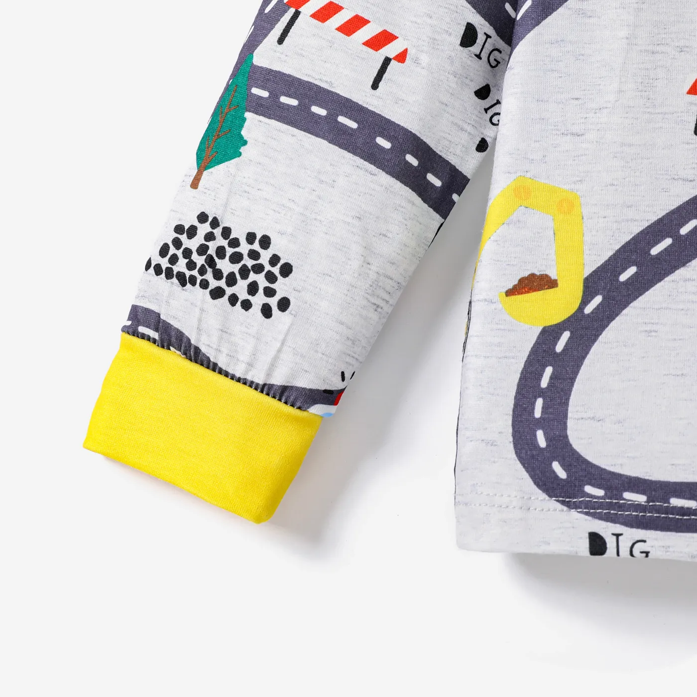 2PCS Kid Boy Fashionable Casual Pajama Top/ Pants Set  WARMGREY image 4