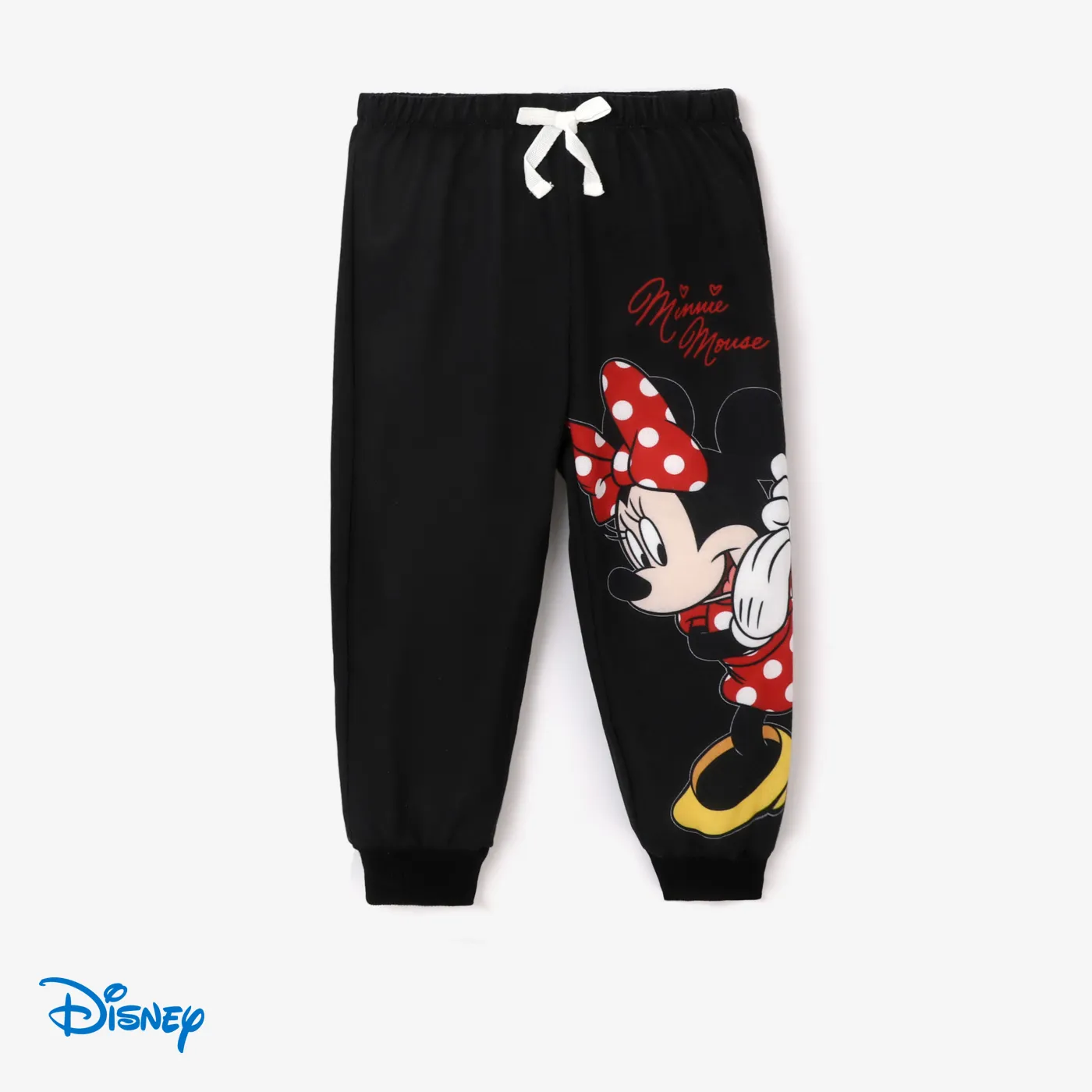 Disney Mickey and Friends Toddler Girl Character Print Long-sleeve Jacket/Pants/Tee Black