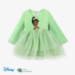 Disney Princess Toddler Girl Character Naia™ Print Long-sleeve Mesh Overlay Fairy Tulle Dress Green
